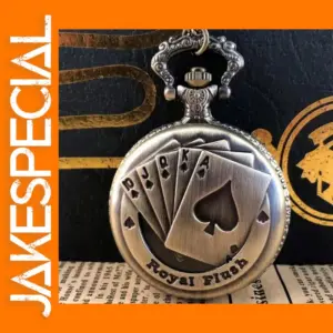 Vintage Poker Design Quartz Pocket Watch