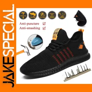 Men's Breathable Steel Toe Safety Work Shoes