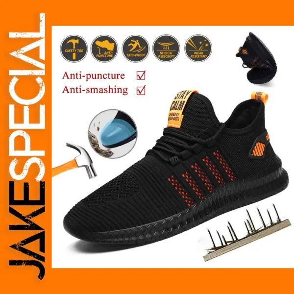 Men's Breathable Steel Toe Safety Work Shoes