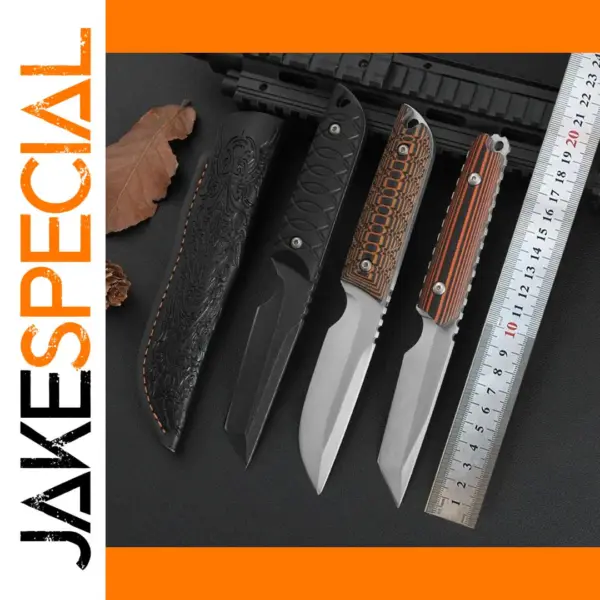 5CR13Mov Stainless Steel Camping Knife with Case