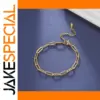 Gold Color Stainless Steel Paperclip Bracelet