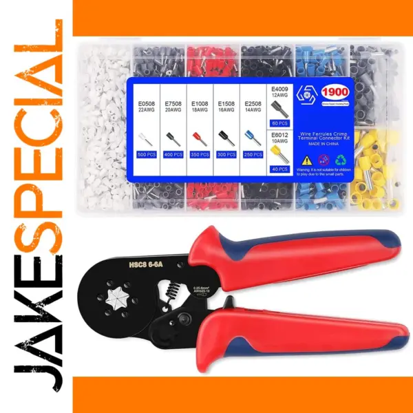 Crimping Tool Kit with 1900 Tubular Terminals