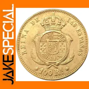 1855 Spain Isabel II Gold Replica Coin