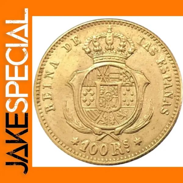 1855 Spain Isabel II Gold Replica Coin