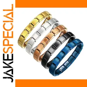 Unisex 9mm Stainless Steel Charm Bracelet