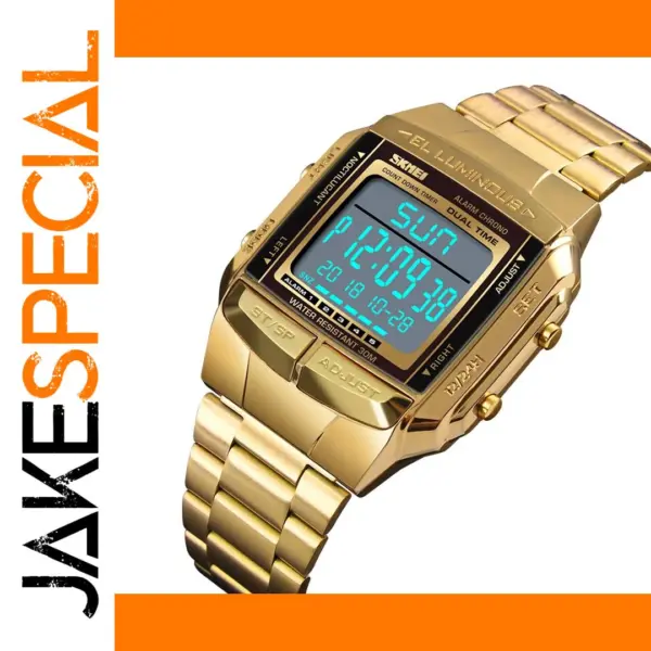 Men's Digital Sports Watch with Alarm and Countdown