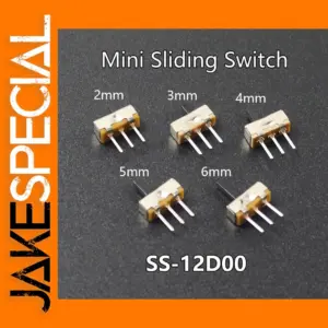 Mini Sliding Toggle Switch SS-12D00 3Pin 1P2T Pack of 10-100