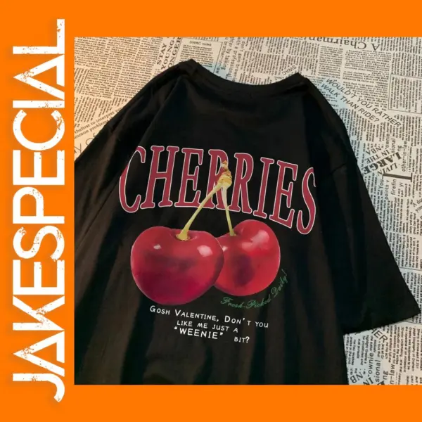 Cherries Cosh Casual Cotton Couple T-Shirts
