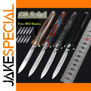 G10 Folding Knife with 10 #60 Replacement Blades