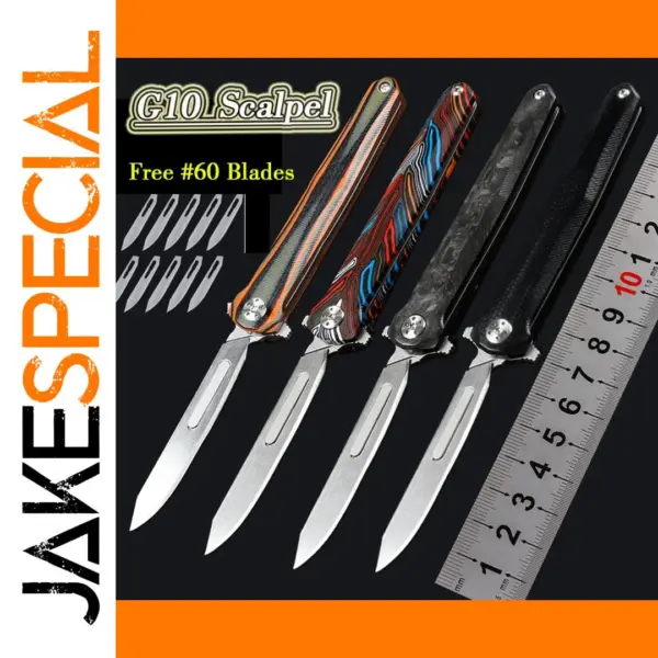 G10 Folding Knife with 10 #60 Replacement Blades