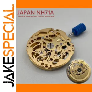 Japan NH71A Skeletonized Gold Watch Movement