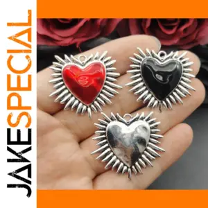 4pcs Retro Cross Sacred Heart Charms