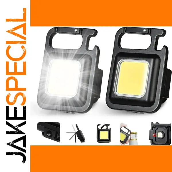 Portable Mini LED Keychain Flashlight USB Rechargeable