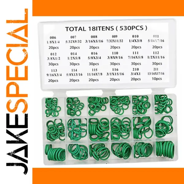 Nitrile Rubber O-Ring Assortment Kit 530 Pieces