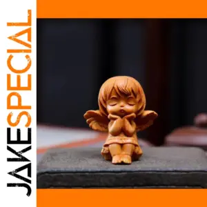 Wooden Carved Angel Figurine Home Decor