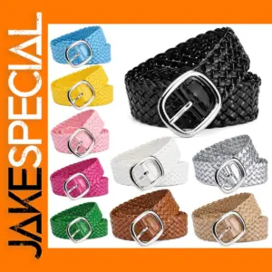 Vibrant PU Leather Woven Women's Belts