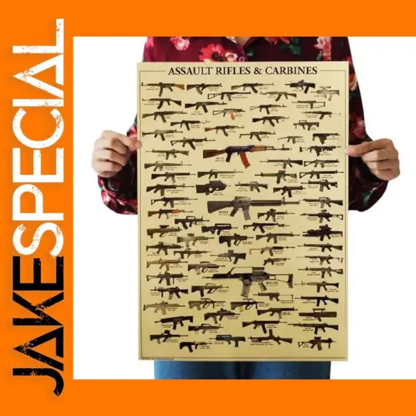 Vintage Gun Drawing Wall Poster 51x35cm