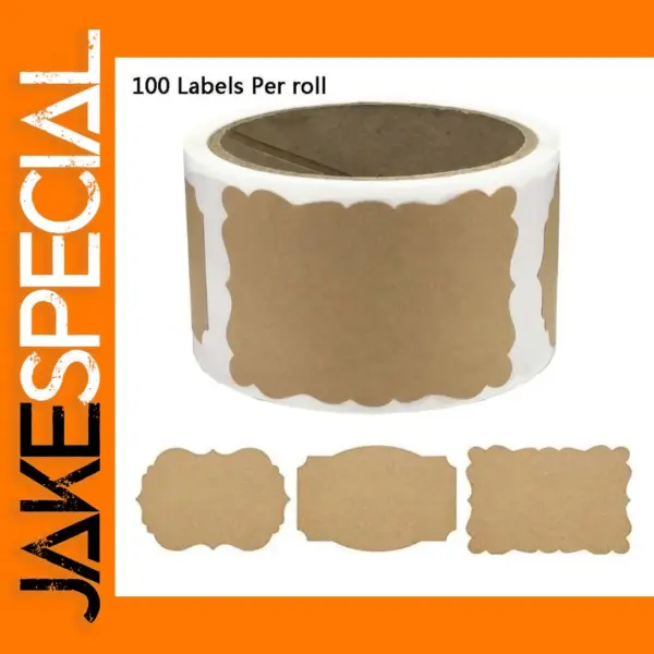 100 Pieces Kraft Label Stickers for Crafts and Packaging