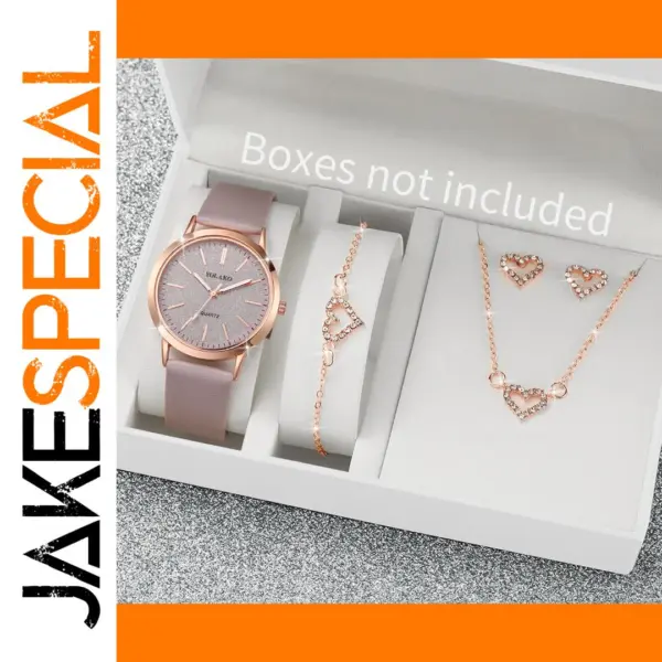 5pcs Women's Quartz Watch & Jewelry Set V248