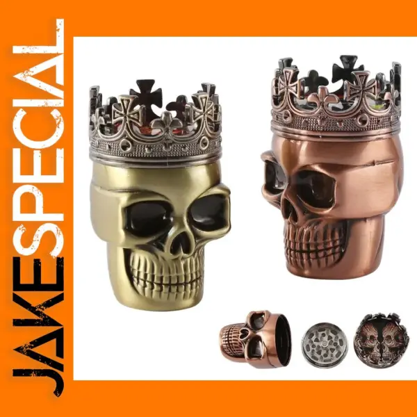 3-Layer Skull Design Tobacco Grinder Pipe