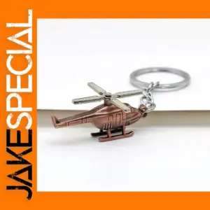 Bronze Helicopter Keychain with Detailed Design
