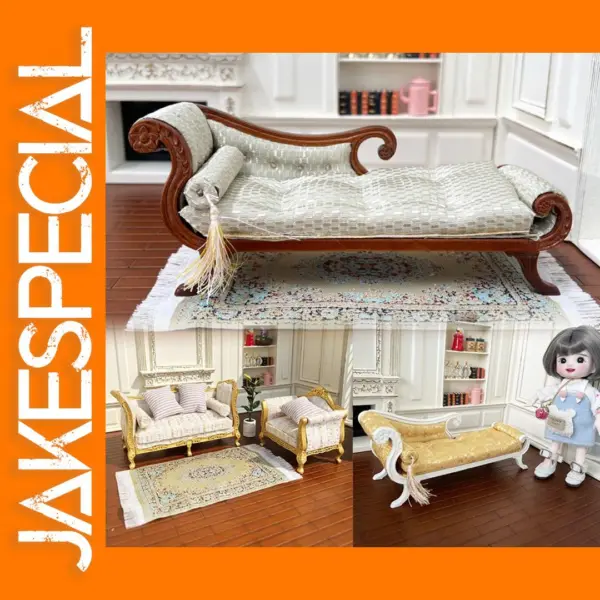 Miniature Wooden Sofa for 1:12 Dollhouse