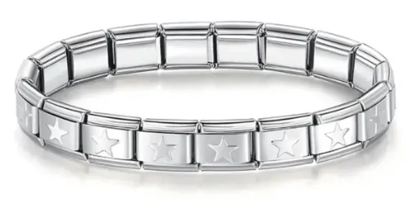 Fashion Star Love Charm Bracelet in Gold Blue - Image 24