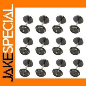12pcs HO Scale 1:87 Metal Wheelsets