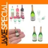 Miniature Glass Champagne Bottles Set for Dolls