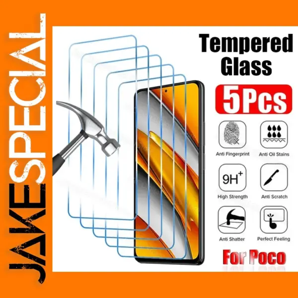 5PCS Tempered Glass Screen Protectors for Poco