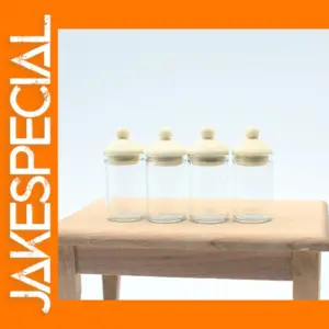 4Pcs Miniature Glass Jars with Wooden Lids