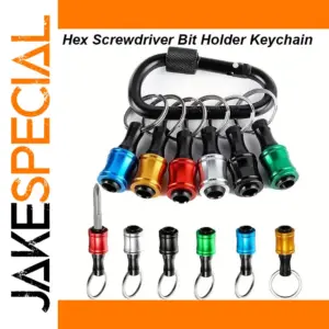 Screwdriver Bit Holder Keychain with Carabiner
