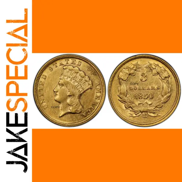 Antique Style 1854 D 3 Coin Replica