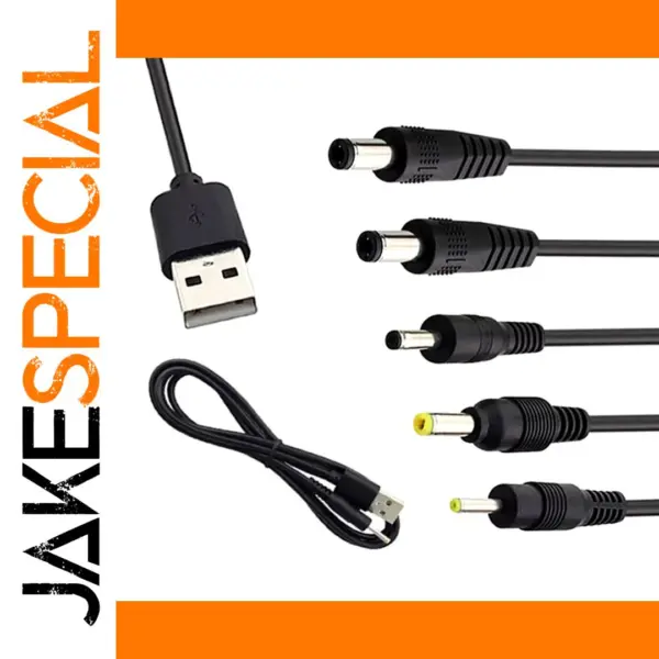USB to DC Power Cable with Multiple Connectors