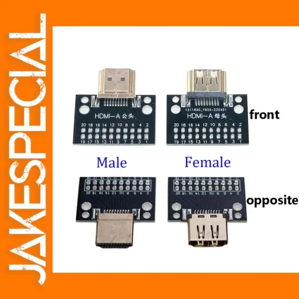 HDMI Male and Female Test Board 19Pin Connector