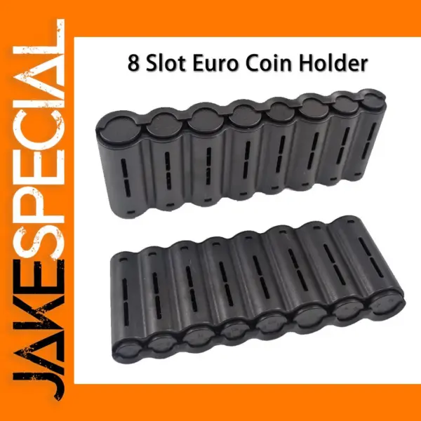 8 Slot Black Euro Coin Dispenser Organizer