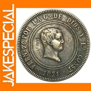 Fernando VII Silver Plated Copy Coin 34mm