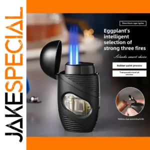 Visible Gas Windproof Cigarette Cigar Lighter Blue Flame Torch