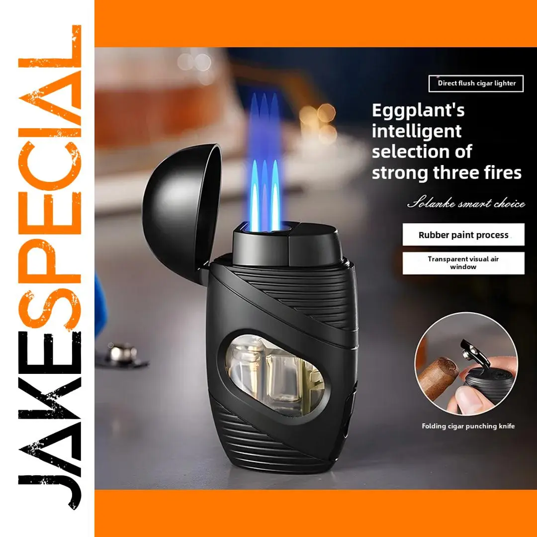 Visible Gas Windproof Cigarette Cigar Lighter Blue Flame Torch 1 Visible Gas Windproof Cigarette Cigar Lighter Blue Flame Torch