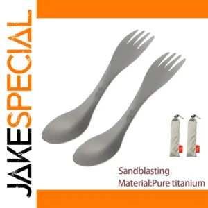 2Pcs Titanium Dual-Use Spork Set