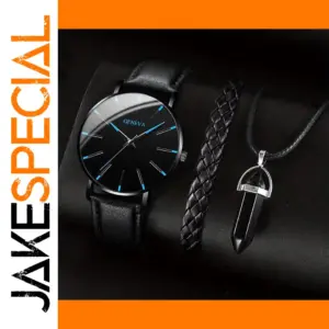 3PCS Men's Quartz Watch and Accessories Set