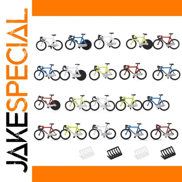HO Scale Model Bicycles Set with Racks 24pcs