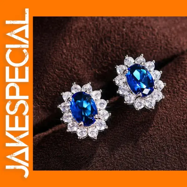 Sunflower Stud Earrings with Zirconia for Women