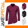 Men's Casual Color Block Long Sleeve Shirt