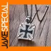 Vintage Templar Cross Pendant Necklace for Men