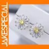 Bright Yellow Flower Stud Earrings for Women