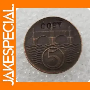 1924 Czechoslovakia 5 Halers Replica Coin