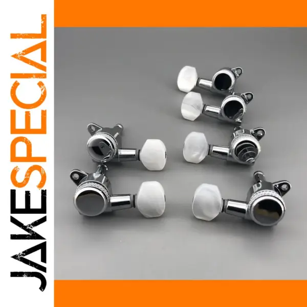 6 Piece Chrome Guitar Locking Tuners M6