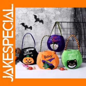Pumpkin Bat Velvet Halloween Candy Bag
