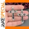 Gothic Cross Silver Pendants - 5pcs Set